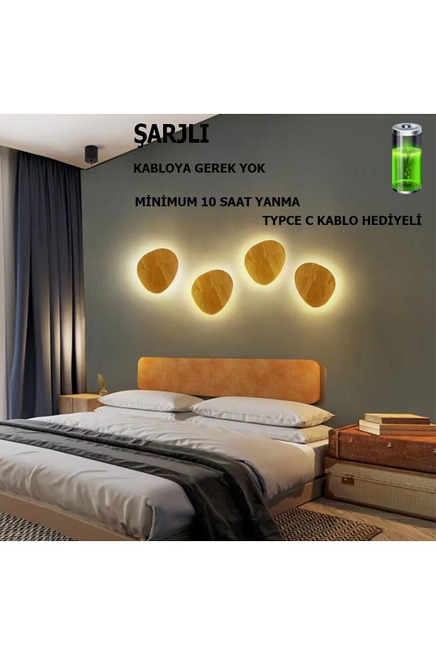 Şarjlı Wooden Dekoratif Aplik - 1