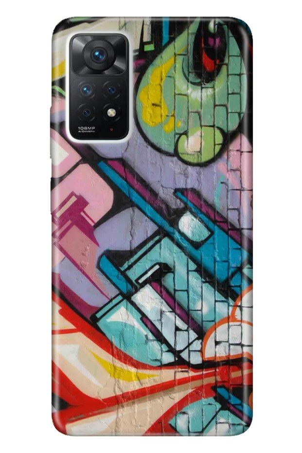 Xiaomi Redmi Note 11 Pro Compatible 5g Case 0.4mm Laser Cut Silicone Graffiti Wall