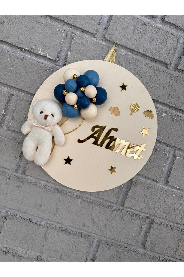 26 cm Yuvarlak Bubble Ayıcıklı Bebek Kapı ve Duvar Süsü - 3
