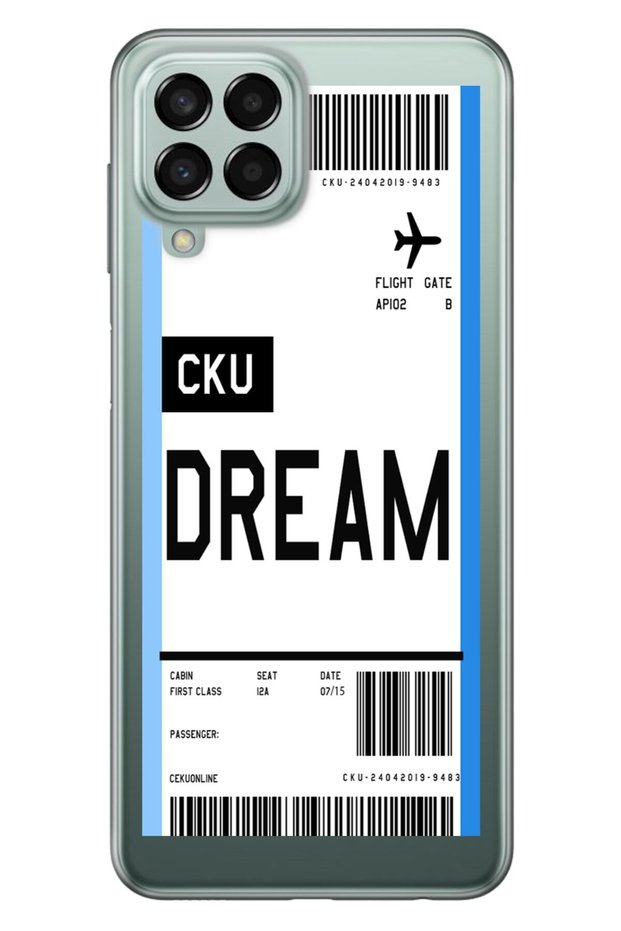 Samsung Galaxy M33 Compatible Case 0.4mm Laser Cut Silicone - Dream Airplane Ticket