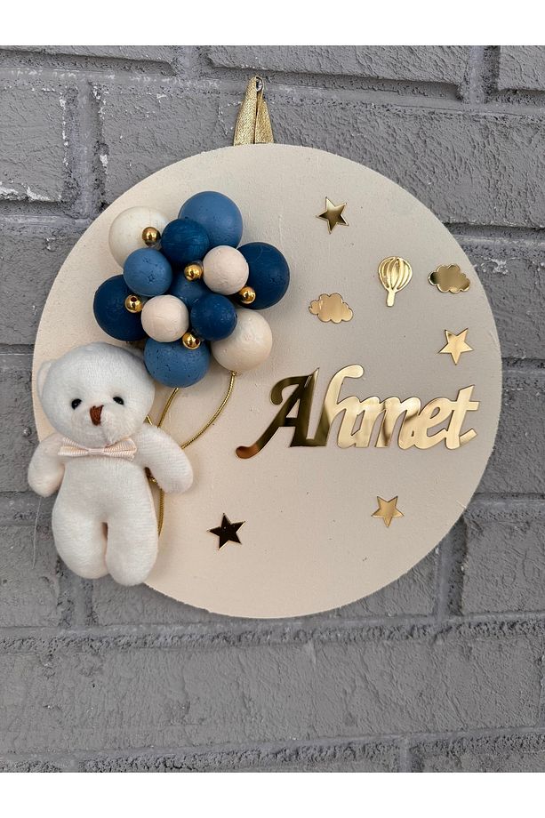 26 cm Yuvarlak Bubble Ayıcıklı Bebek Kapı ve Duvar Süsü - 2