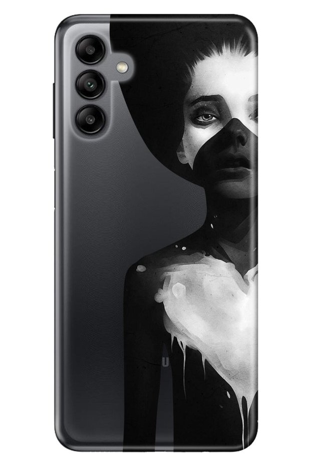 Samsung Galaxy A04S Case Silicone Moderna Patterned Woman in Black