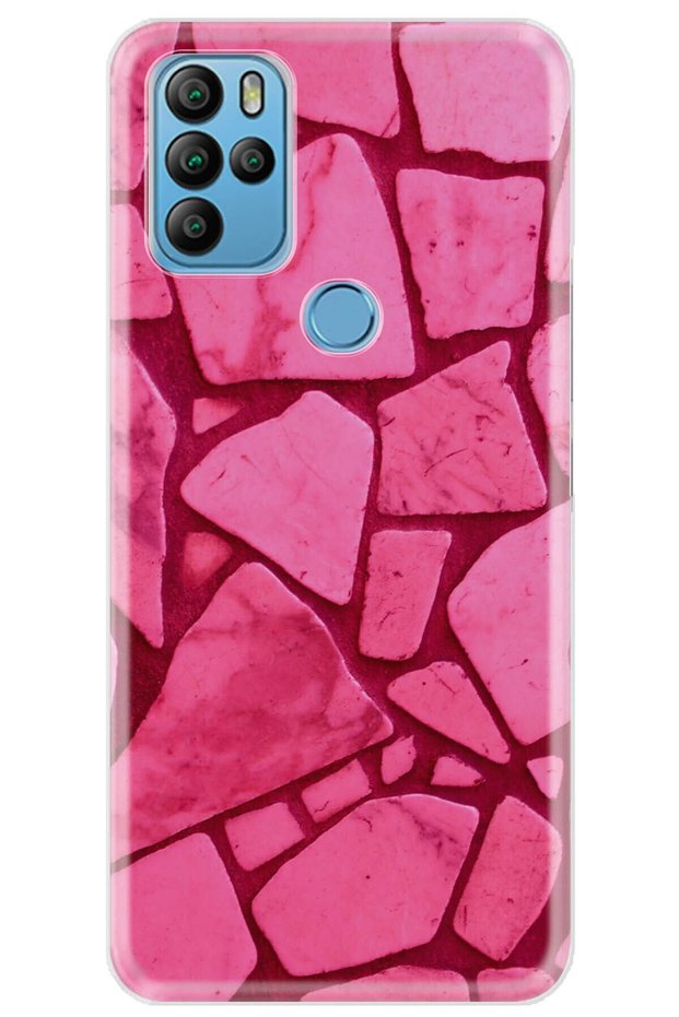 Gm 21 Pro Case 0.4mm Laser Cut Silicone Cover Pink Concrete