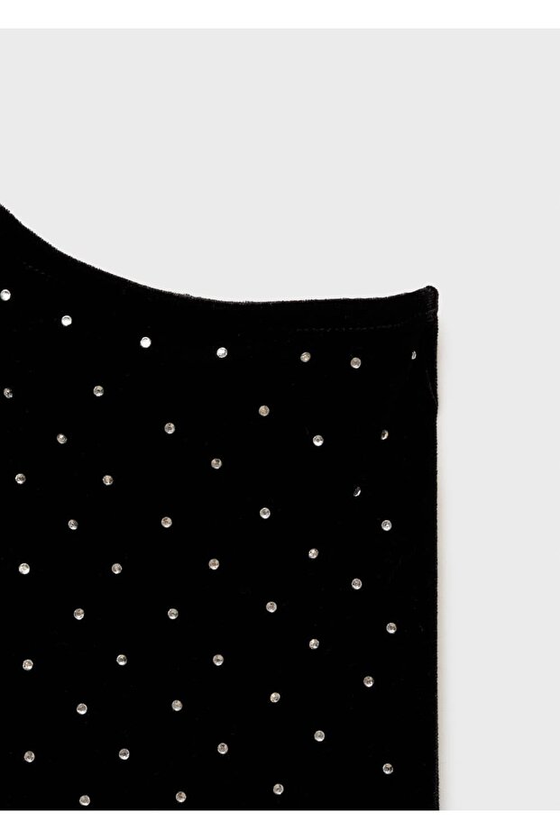 Strass asimetrik elbise - 8