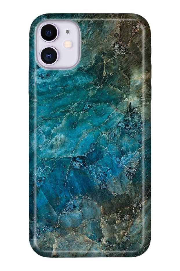 iPhone 11 Case Pictorial Silicone - Blue Marble Stock3018