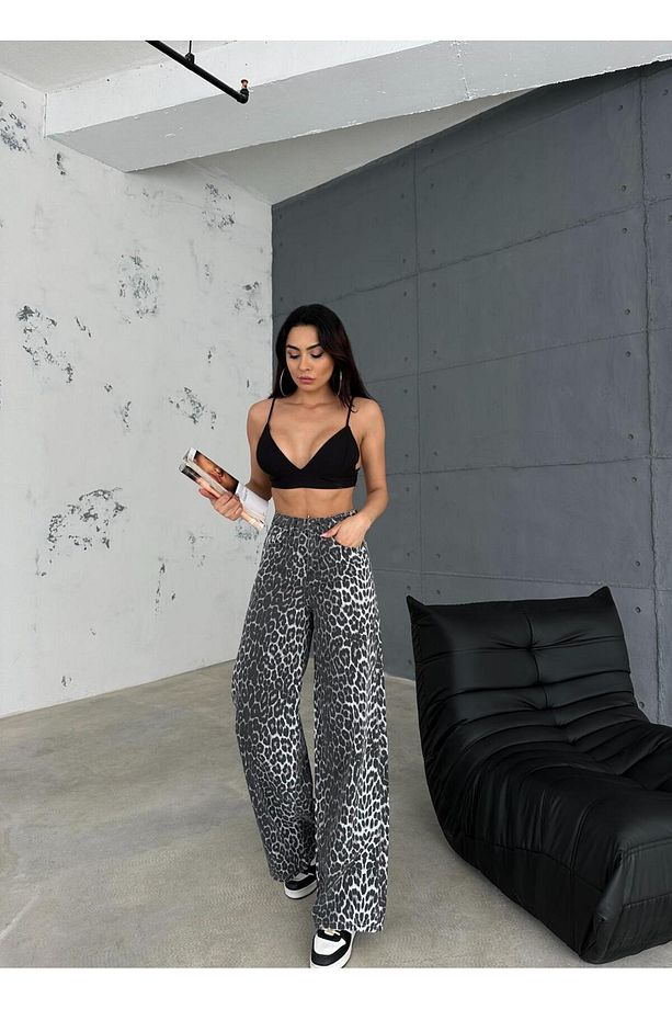 ZEO BASİC BAGGY PANTOLON LEOPAR  DESENLİ - 7