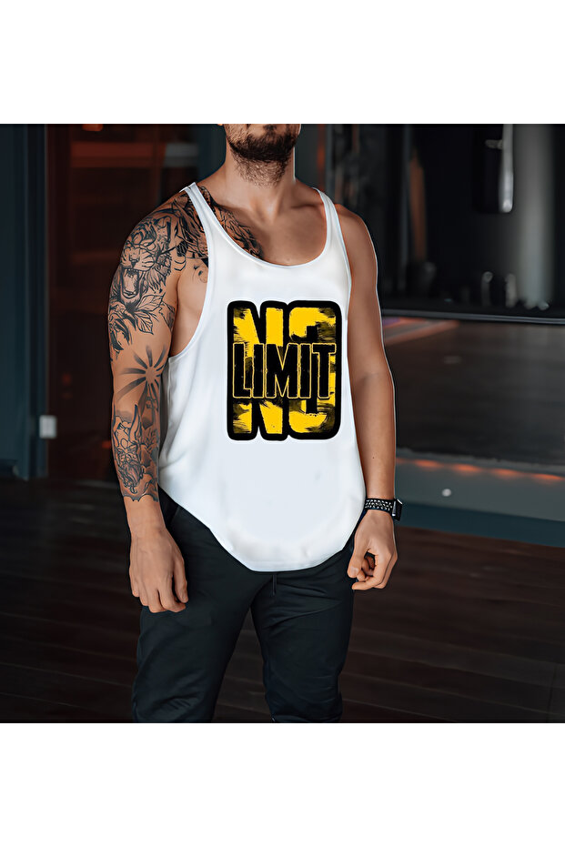 NO LIMIT GYM TANK TOP WHITE ATHLETE'S TANK TOP