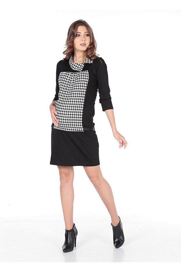 Hamile Günlük Mini Elbise Siyah - 3