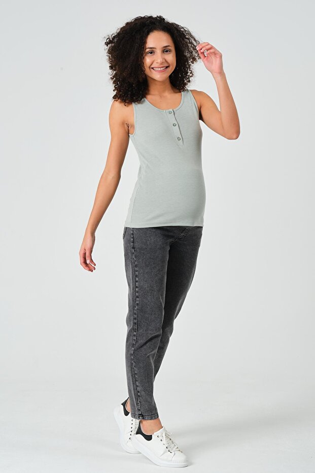 Pregnant Camisole Zero Sleeve T-shirt Çağla