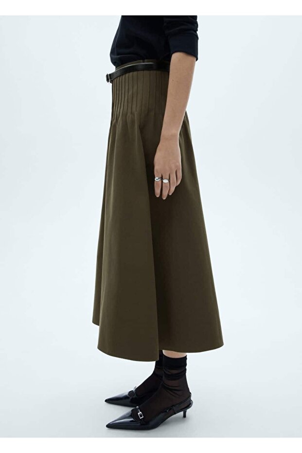 Pens detaylı evaze etek - 1