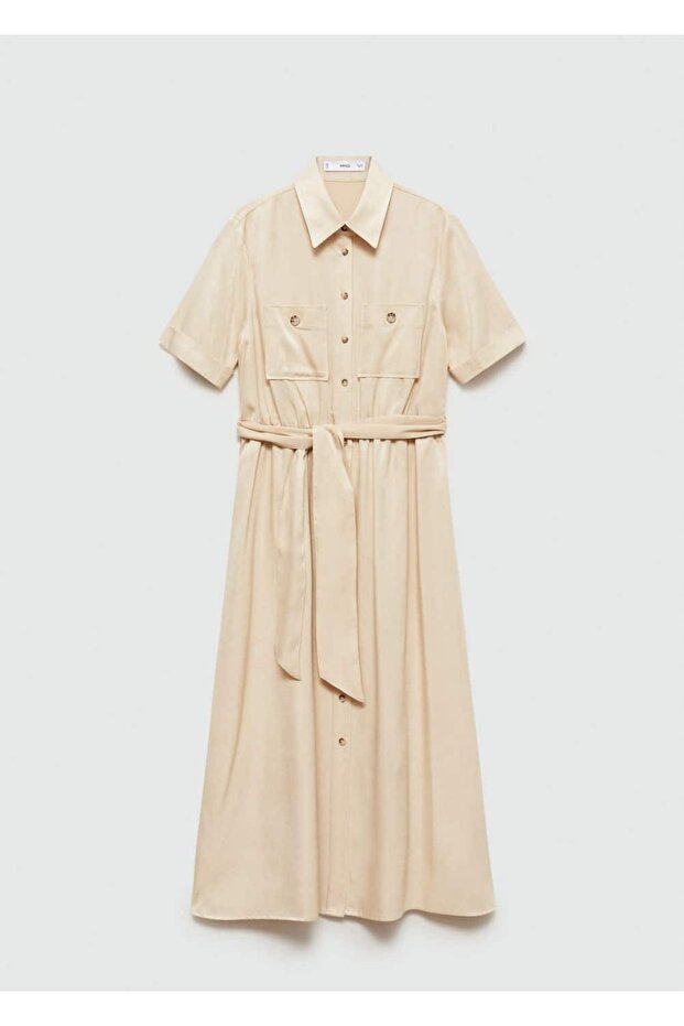 Saten gömlek elbise - 3