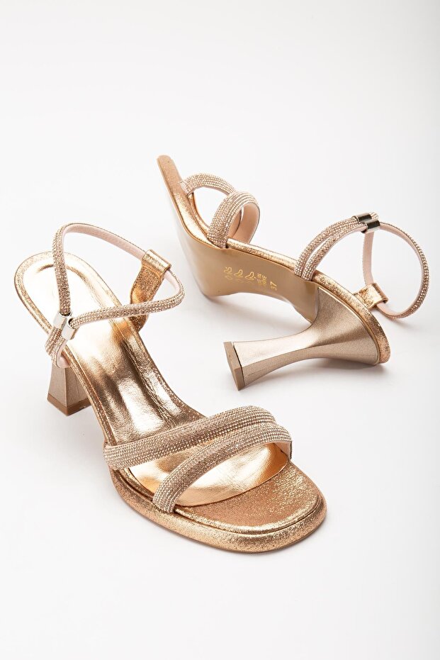 Thick Row Stoned Sultan Rose Women's Evening Dress Shoes