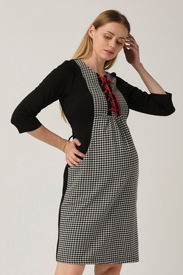 Hamile Cepli Elbise Siyah - 3