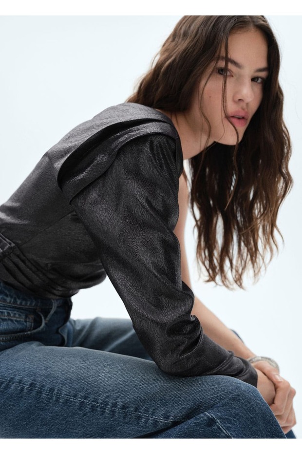 Asimetrik Pullu Bluz - 6