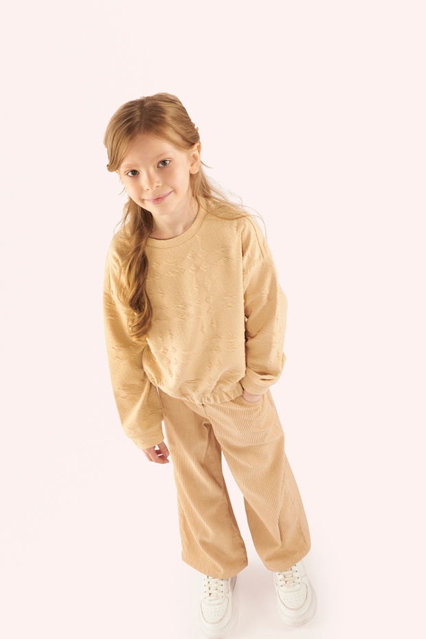 Kız Çocuk Bej Sweatshirt - 2