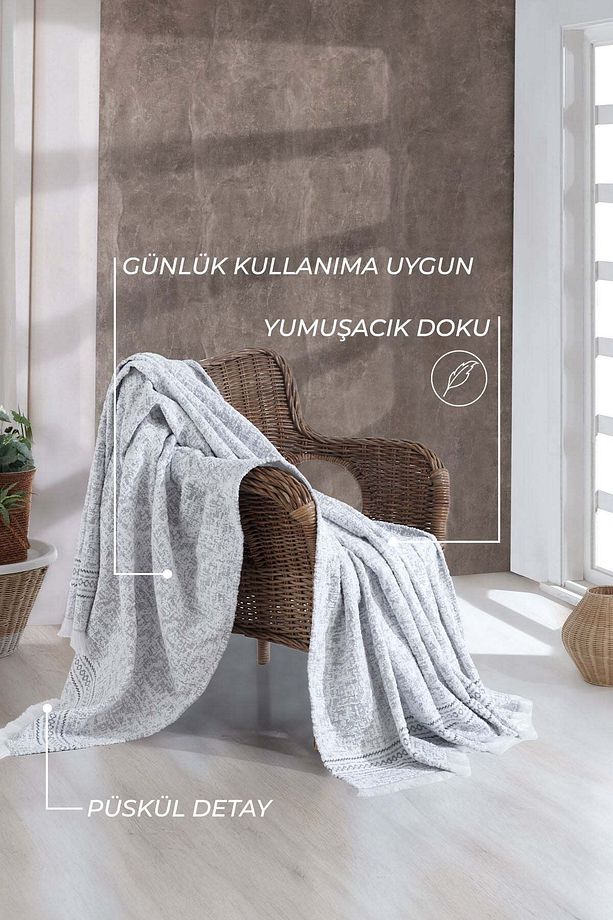 Harmony Battaniye Tek Kişilik Antrasit (170X240 CM) - 4