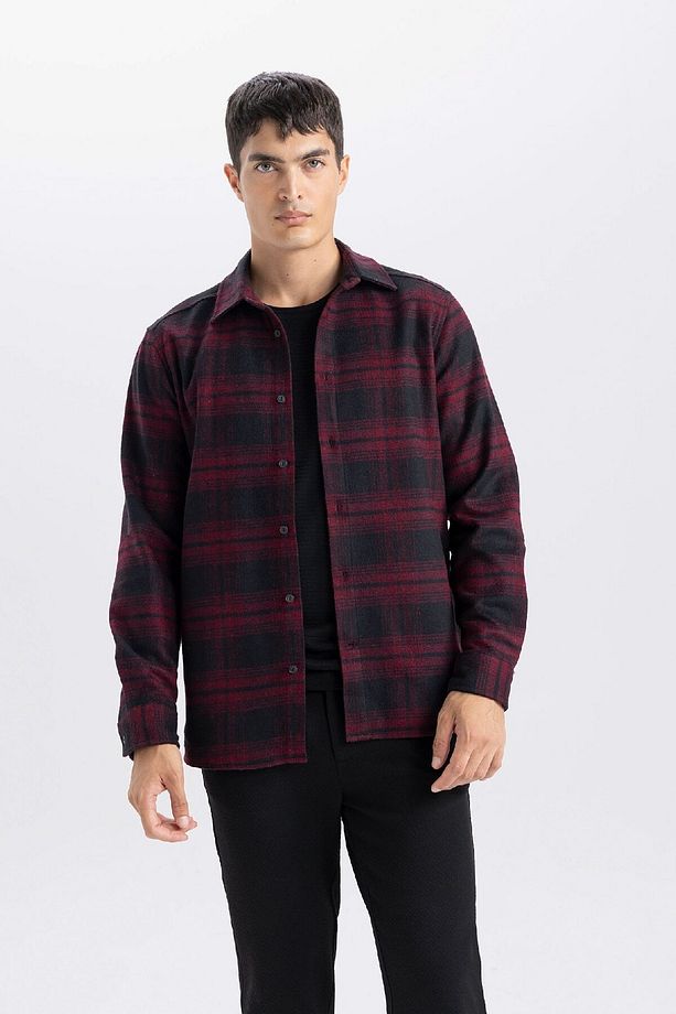 Regular Fit Kareli Flanel Uzun Kollu Gömlek E0983ax24wn - 4
