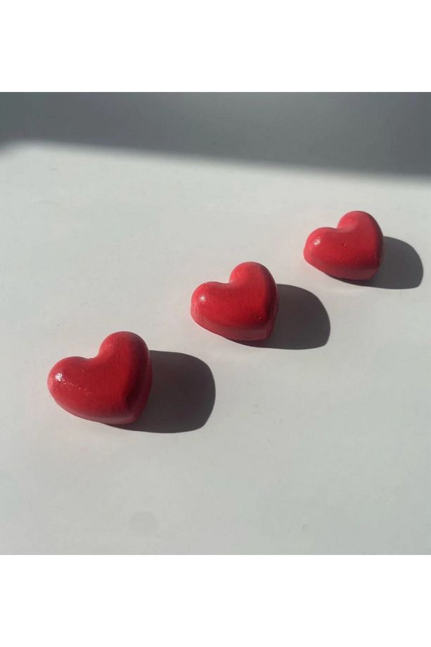 Gözdehobi 4’lü Set 4 Adet Sevgiliye Özel Kalp Vazo Buzdolabı Magnet Takılık Tabak Dekoratif Objeler - 3