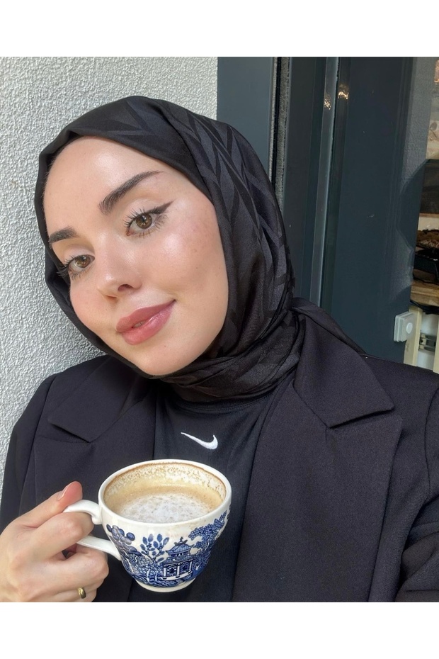 شال أسود بنمط متعرج من Violescaef - يفضل الأصلي - 1