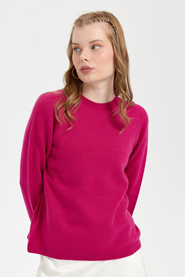 Women's Crew Neck Classic Wool Sweater Sıfır Yaka Sıfır Yaka Classic Wool Sweater