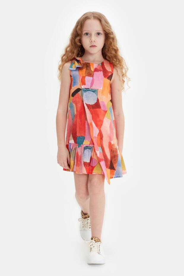 Bg Store Girl Patterned Dress 23ss0tj4908