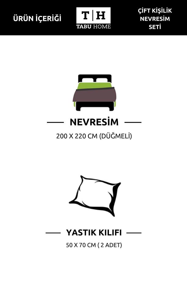 İpliği Boyalı Çift Taraflı Antrasit Çift Kişilik Nevresim Seti - 4