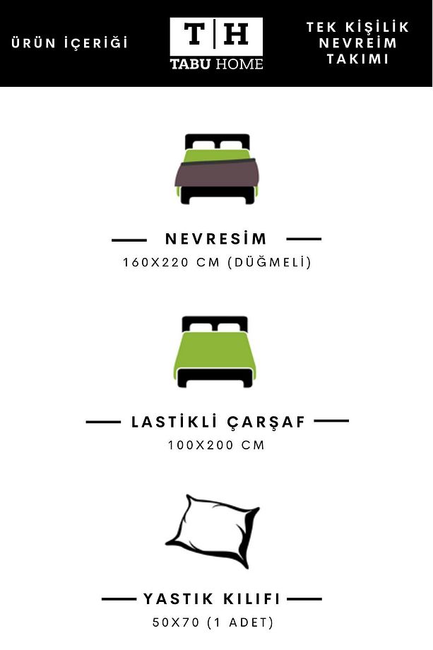 İpliği Boyalı Antrasit Çarşafı Lastikli Tek Kişilik Nevresim Takımı - 4