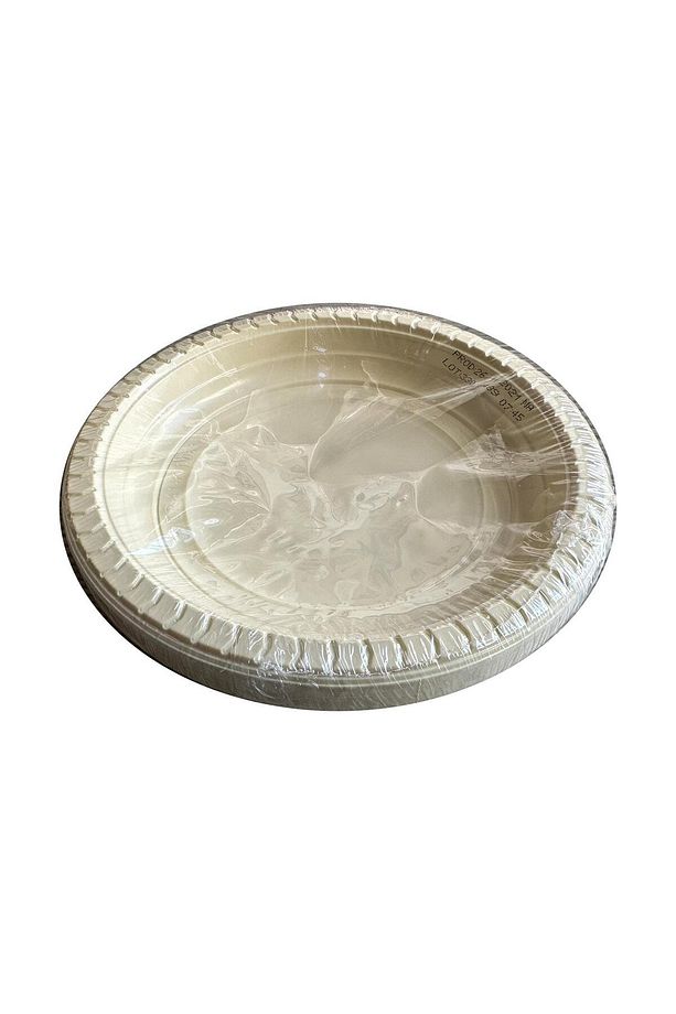 Kullan At Renkli Krem Renk Parti Davet Plastik Tabak - 22 Cm. - 25 Adetlik Paket - 1
