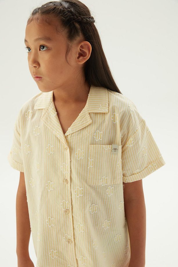 BG Store Kız Çocuk Sarı Pijama Elbise - 3