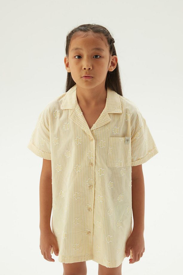 BG Store Kız Çocuk Sarı Pijama Elbise - 2