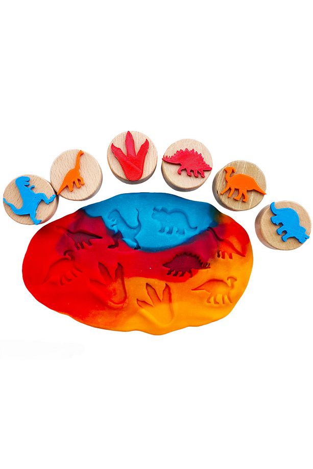 Ahşap Damga Set 6lı - Dinozorlar - 1