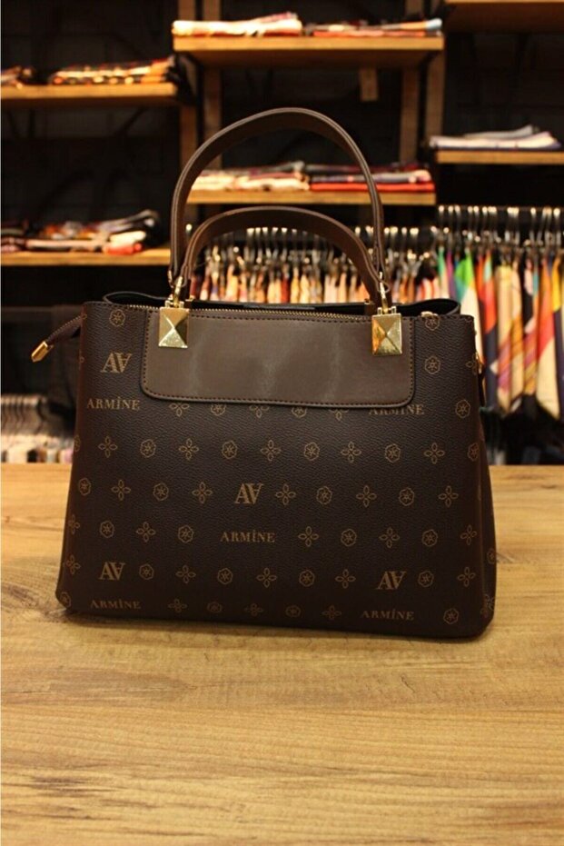 206 Brown Printed Women's Shoulder & Hand Bag
