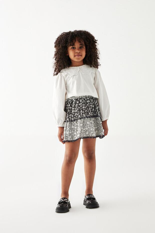 Bg Store Girl Patterned Skirt 22pfwtj4303
