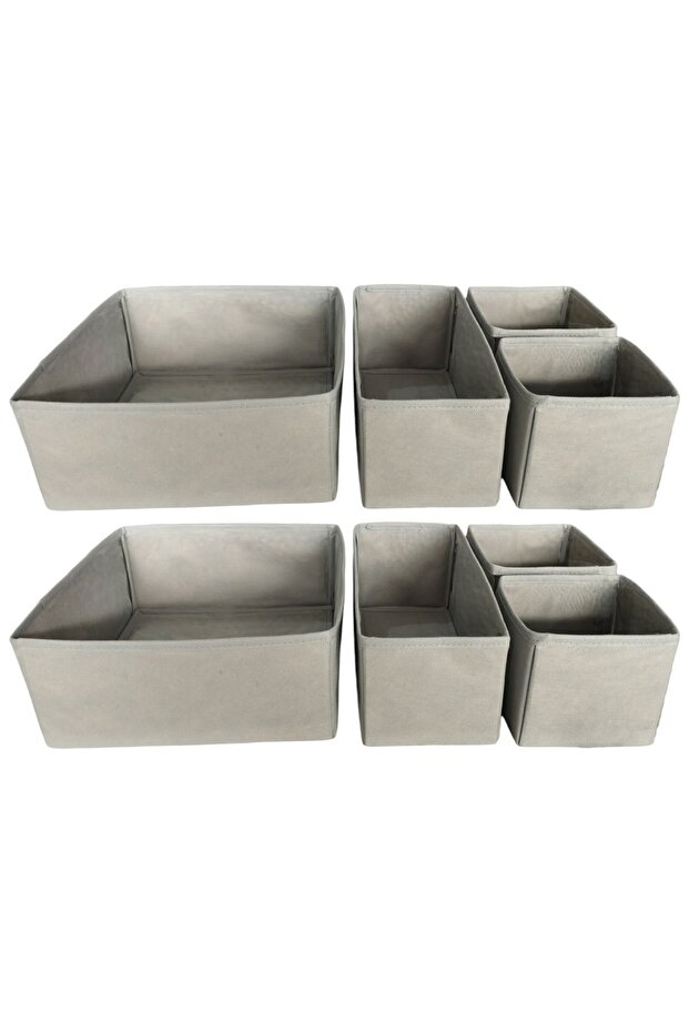 Set of 8 Gray Drawer Organizers - Multipurpose Cabinet Organizer Set
