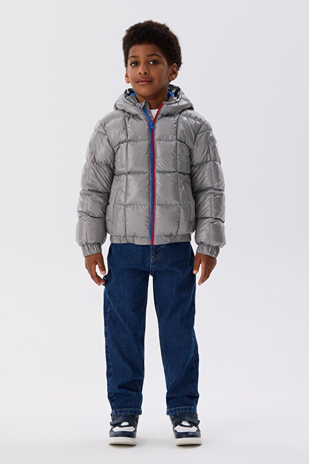 BG Store معطف فضي للأولاد