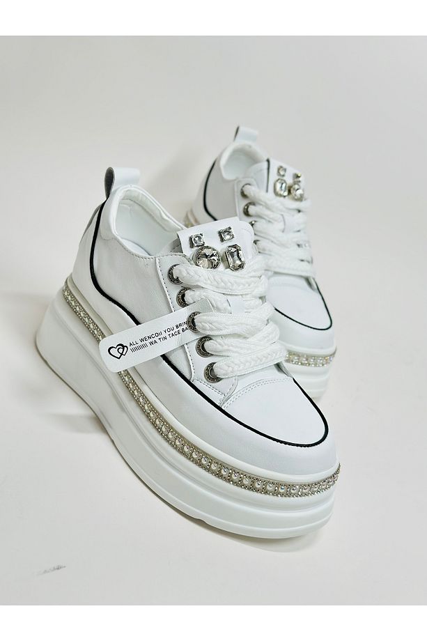 TAŞLI KALIN TABAN SNEAKER - 1