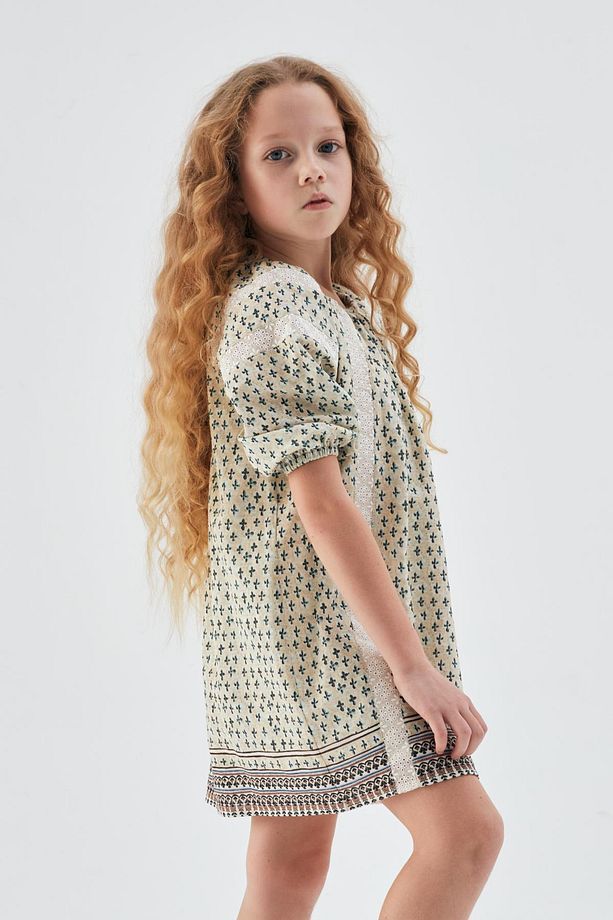 Bg Store Kız Çocuk Desenli Elbise 23psstj4902 - 2