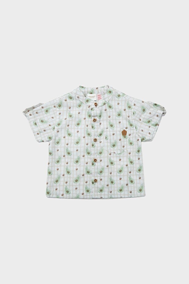 Bg Store قميص طفل رضيع منقوش 23ss0lt8602