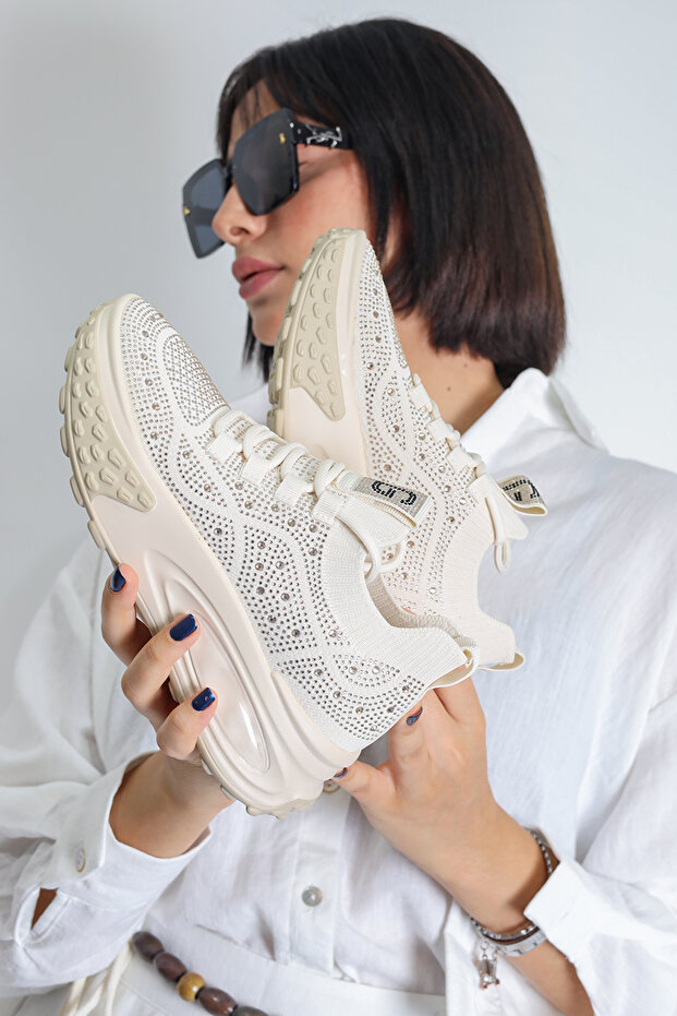 Beery Taşlı Triko Spor Ayakkabı  G305 - 1