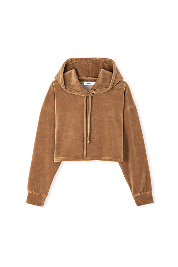 Kadife dokulu sweatshirt - 3