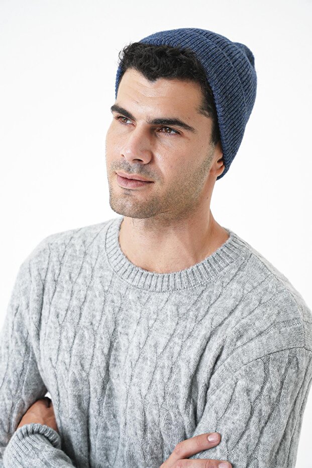 Men's Thessaloniki Knitted Beret Indigo 25W4003
