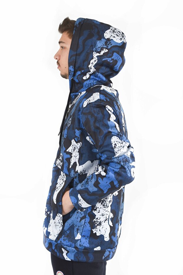 SÜBLİME BASKILI FERMUARLI KAPŞONLU SWEATSHIRT - 4