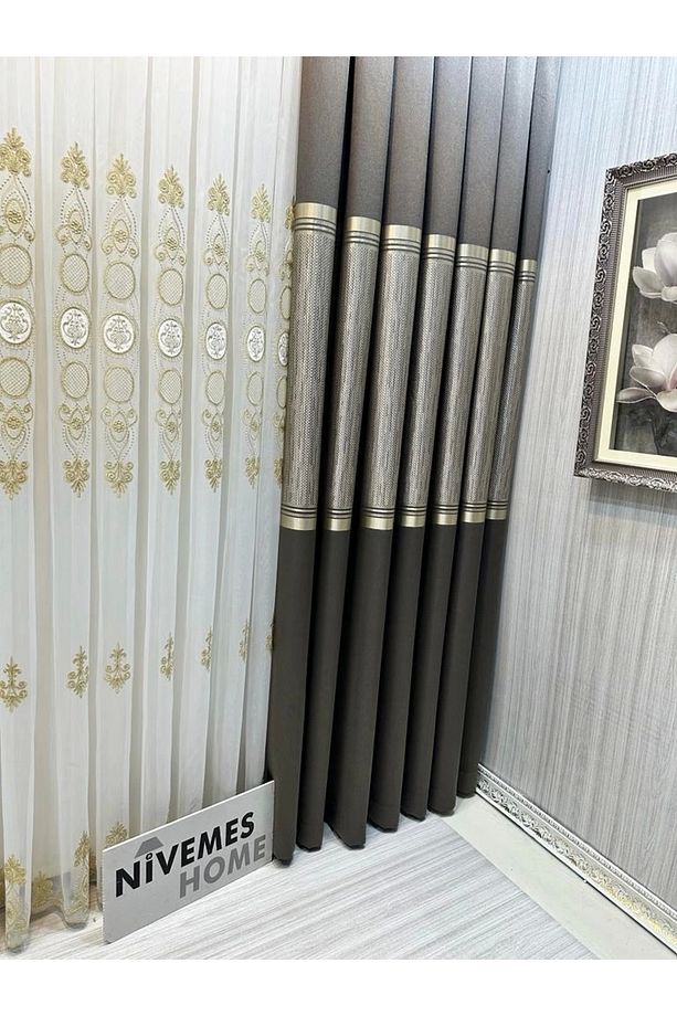 Nivemeshome Şahmaran 1/3 Sık Pileli Tül Perde Apm - 2