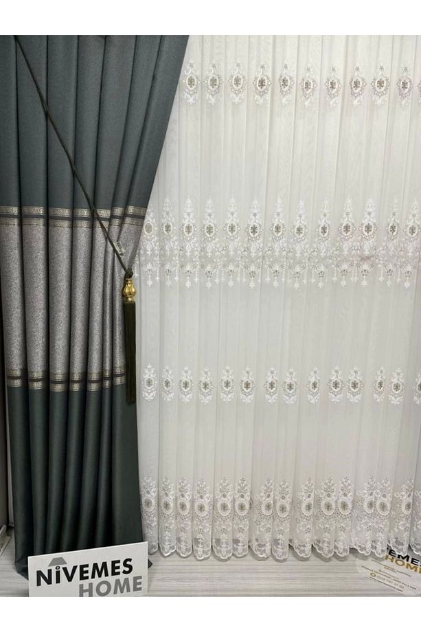 Nivemeshome Santolina 1/3 Sık Pileli Tül Perde Apm - 6