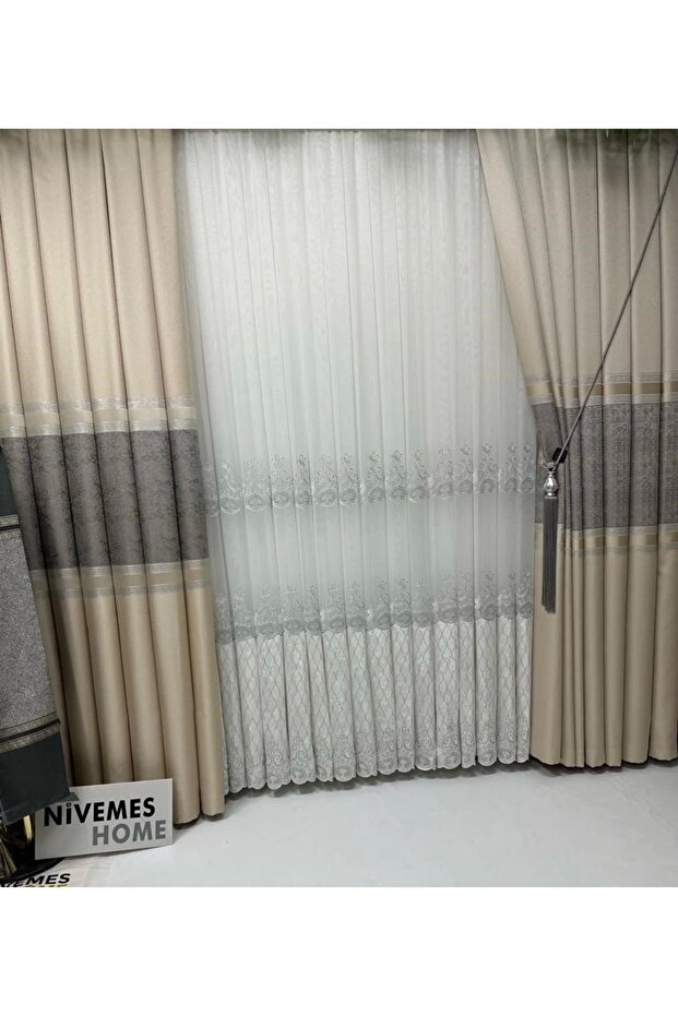 Nivemeshome Destina 1/3 Frequent Pleated Tulle Curtain Apm