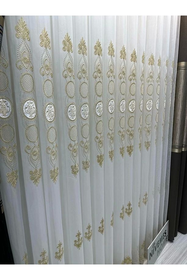 Nivemeshome Şahmaran 1/3 Sık Pileli Tül Perde Apm - 3