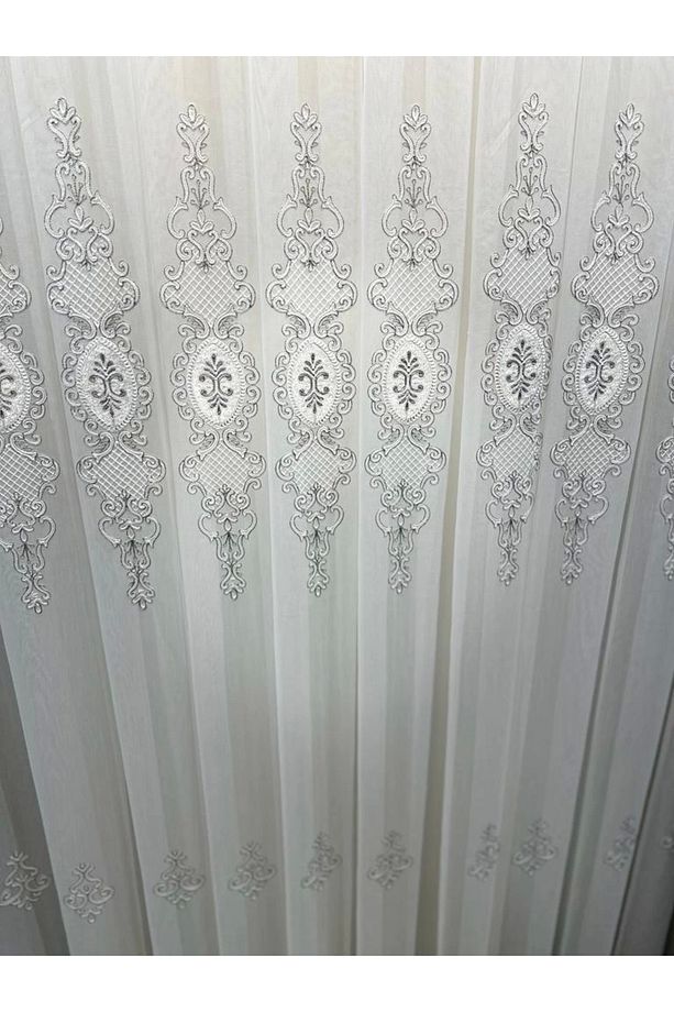 Nivemeshome Lisa Gümüş Detaylı 2015 1/3 Sık Pileli Tül Perde Apm - 6
