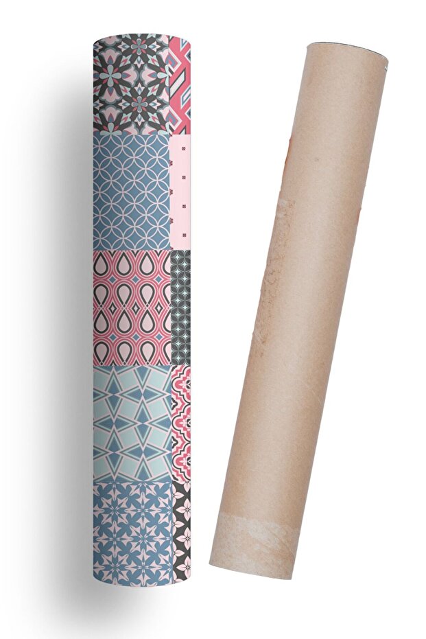 Mutfak Tezgah Arası Kendinden Yapışkanlı Folyo Kaplama Pembe Mavi 60cmx100cm - 5