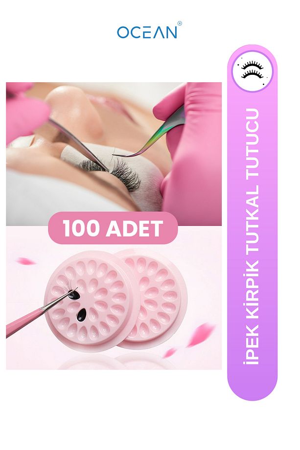 Ipek Kirpik Tutkal Tutucu, Kirpik Tasarım Tutkal Tutucu Stant 100'lü Set - 1