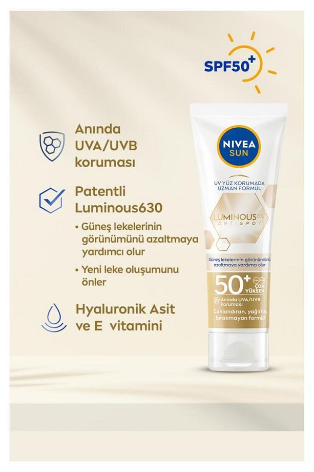 Luminous630 Leke Karşıtı Güneş Koruyucu Yüz Kremi 40ml, Spf50, Hyalüronik Asit, E Vitamini, Uva/uvb - 5